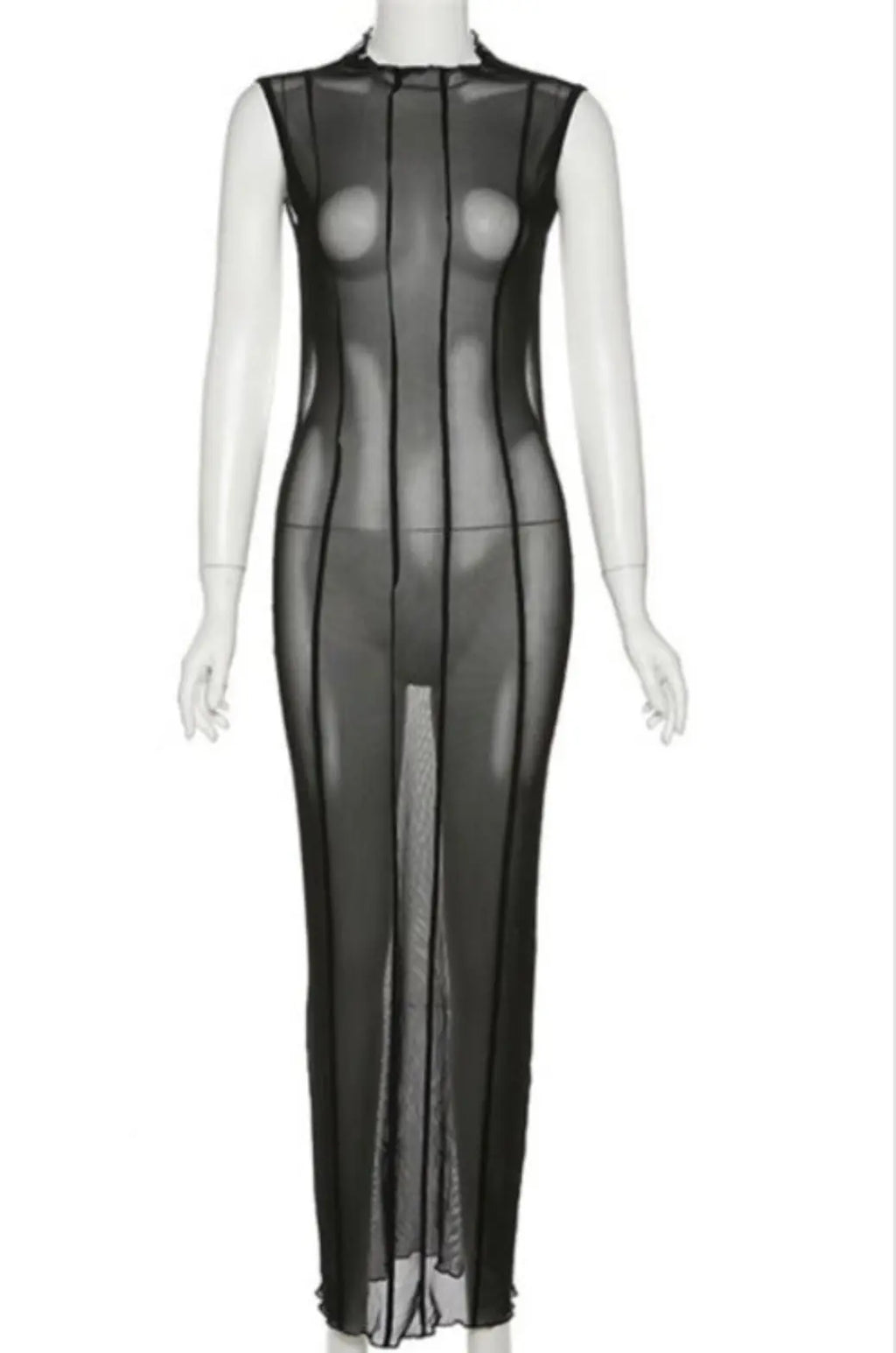 BALI High Neck Backless Mesh Dress