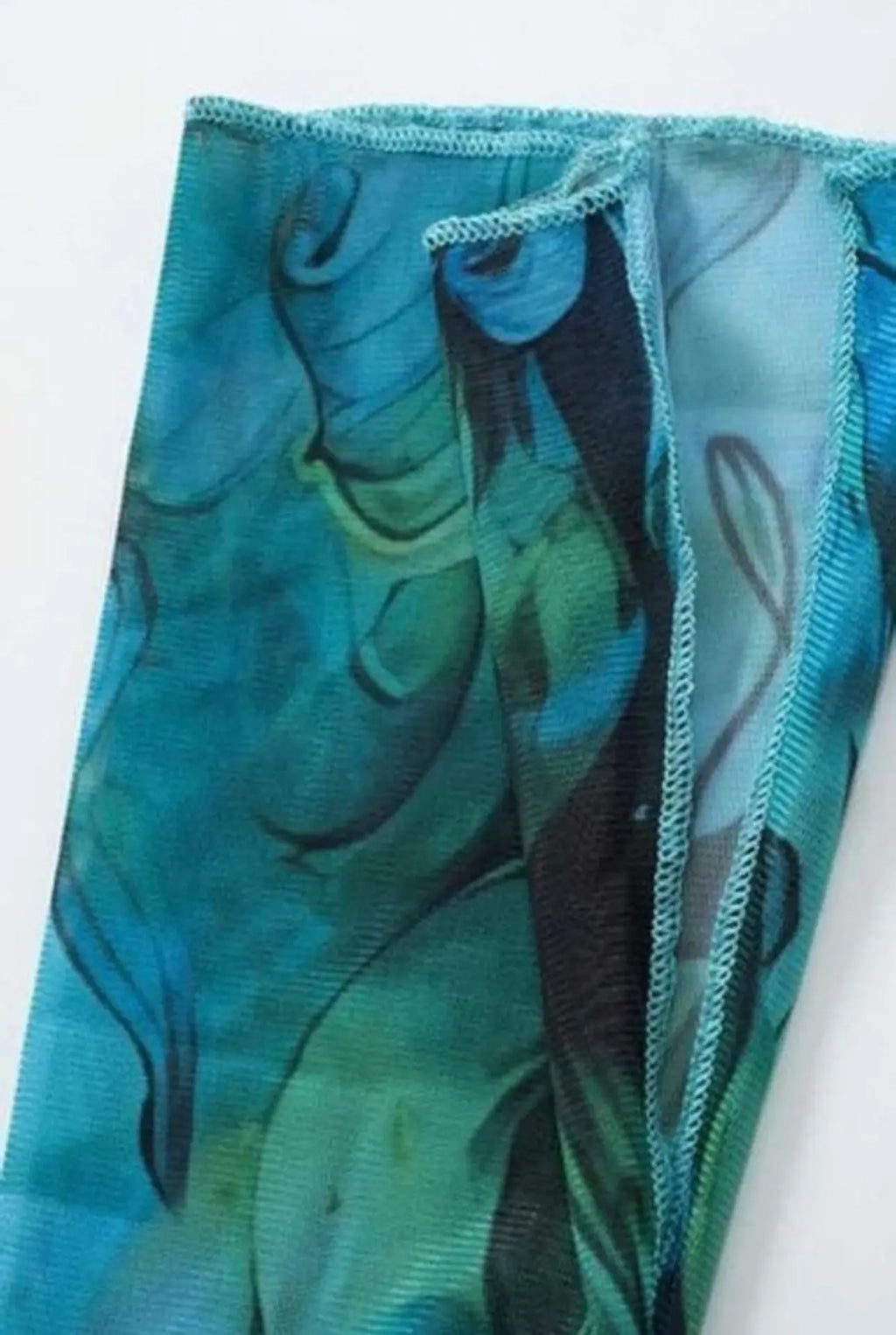 AQUAFINA Ocean Blue Printed Mini Mesh Dress