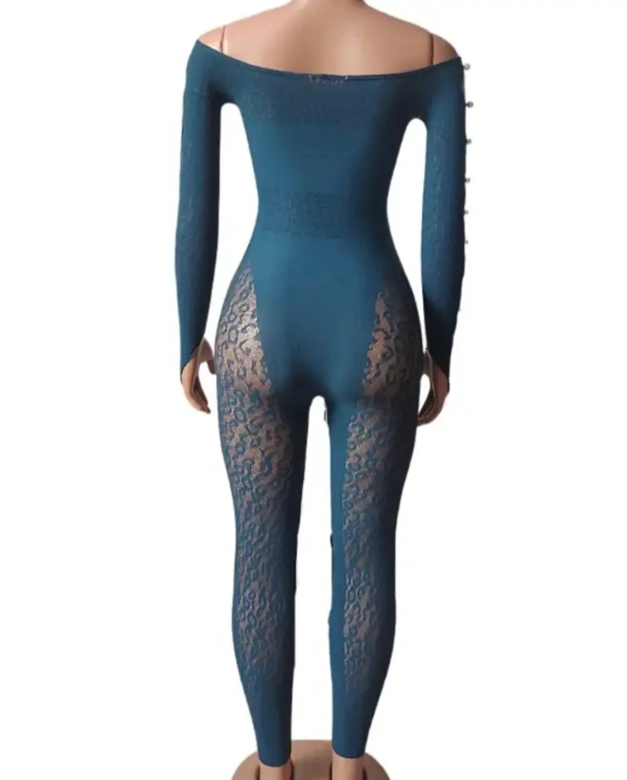 TYLA Cutout Pearl Bodystocking Jumpsuit