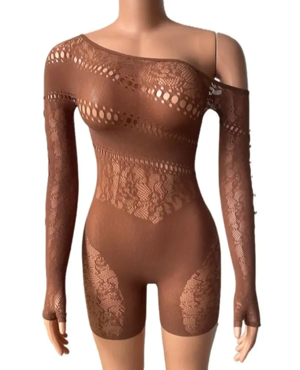 ALECTRA Abstract Pattern Bodystocking Romper