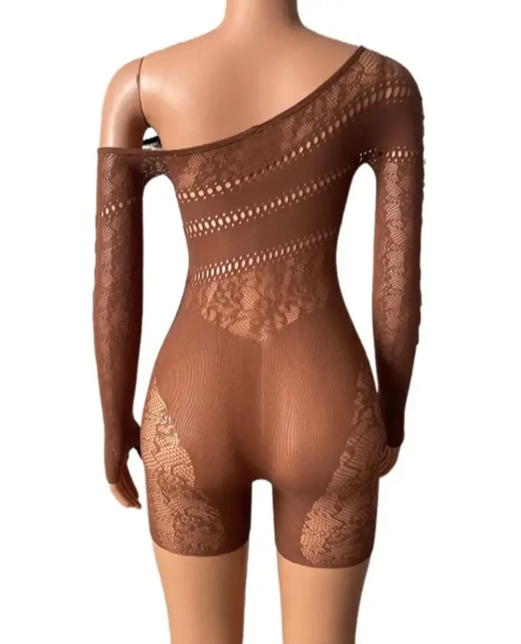 ALECTRA Abstract Pattern Bodystocking Romper