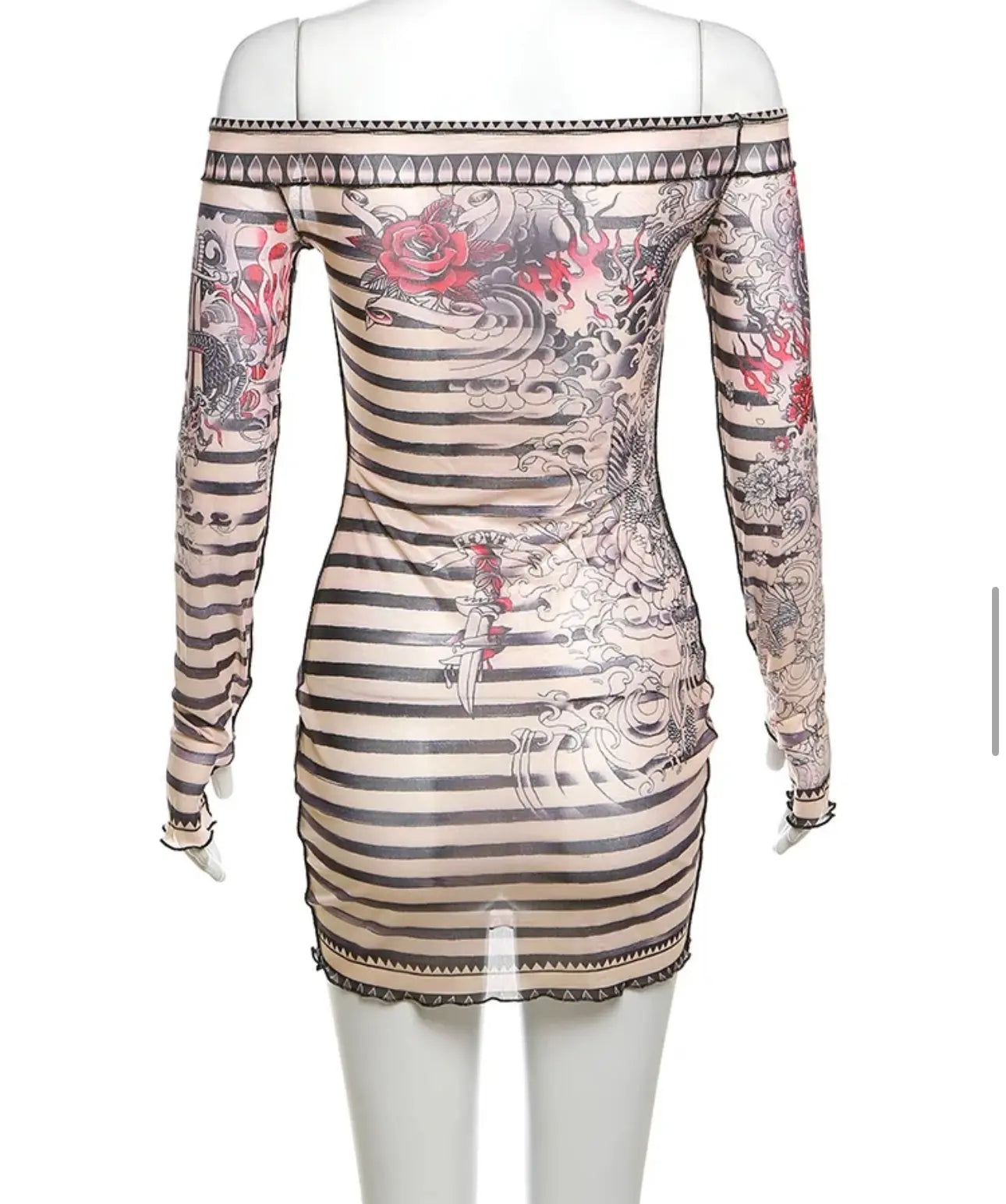 KARISMA Mesh Floral Print Dress