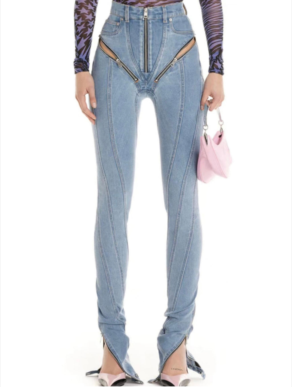 VENUS High Waist Zipper Skinny Jeans