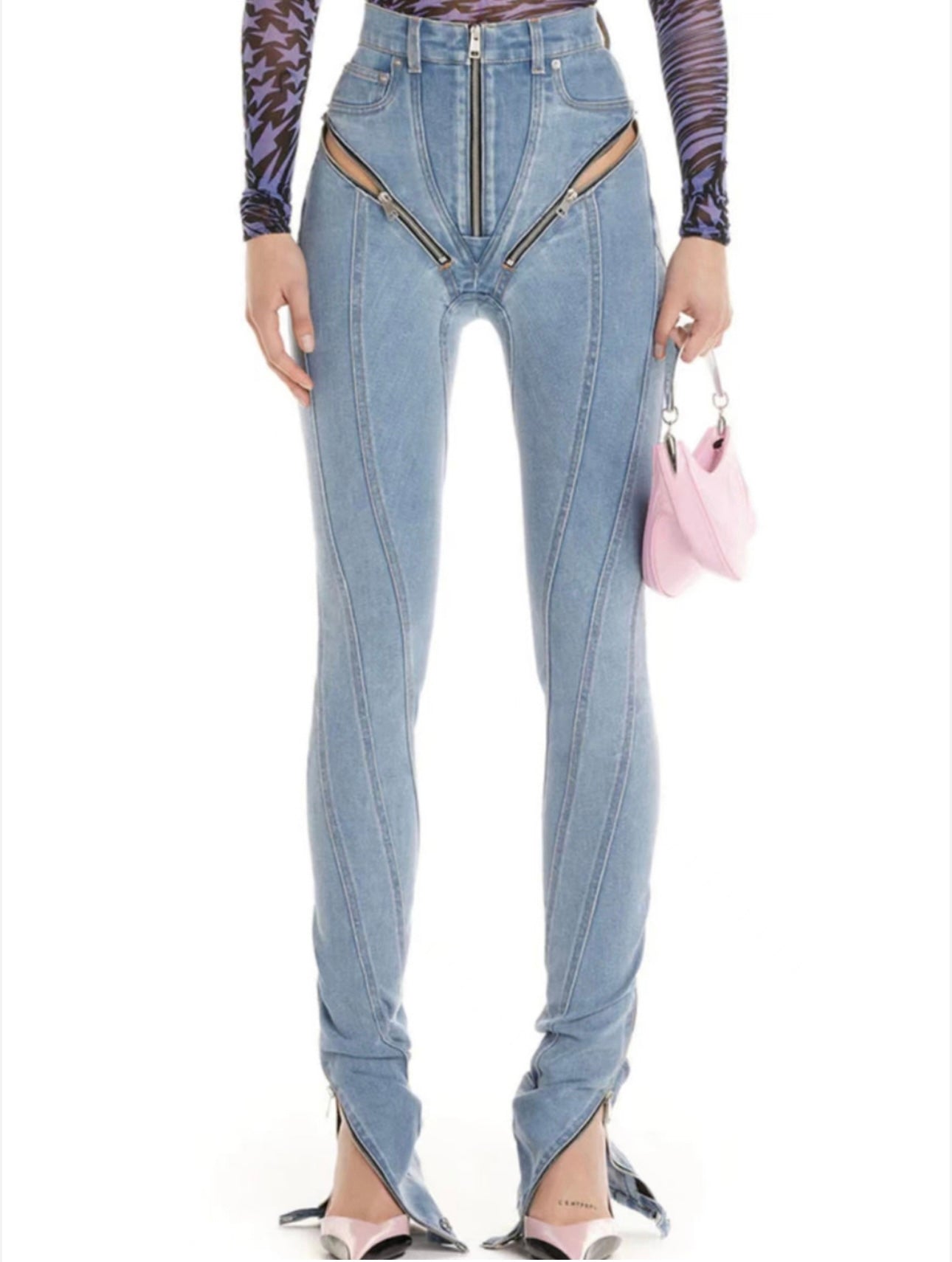 VENUS High Waist Zipper Skinny Jeans
