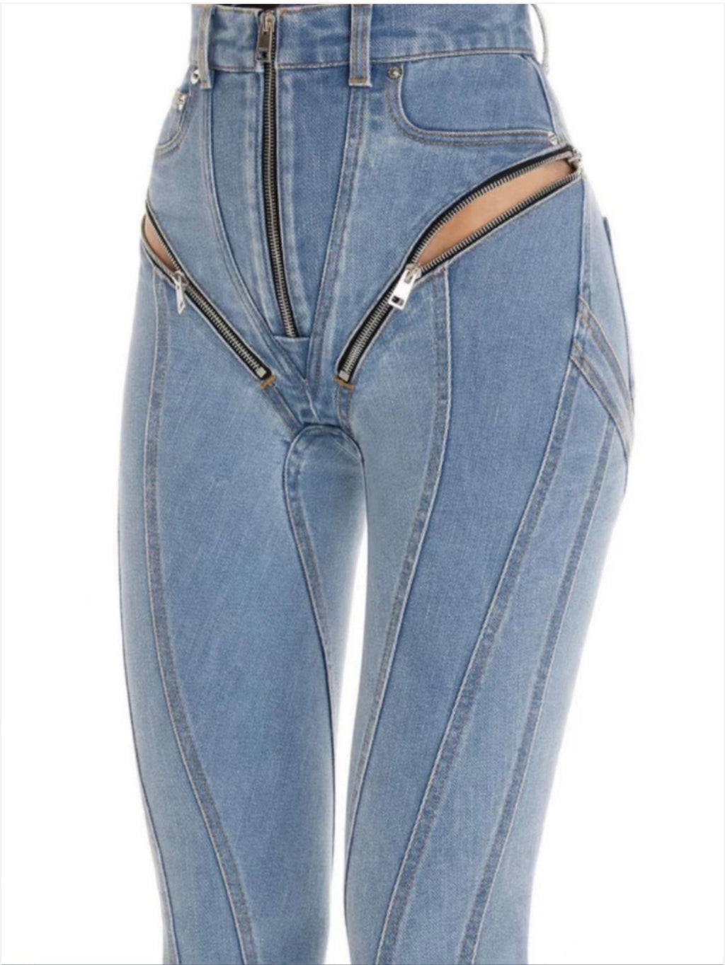 VENUS High Waist Zipper Skinny Jeans