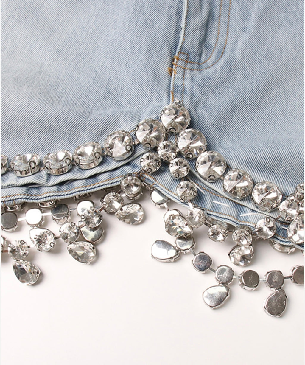 SYMPHONY Rhinestone Chain Denim Set