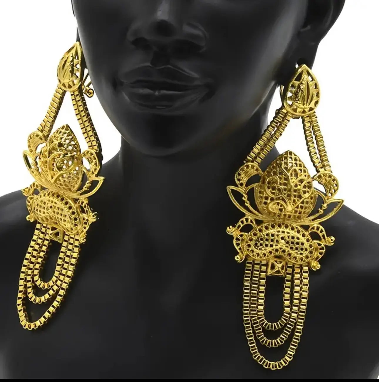 CLEOPATRA Goddess Gold Plated Earrings