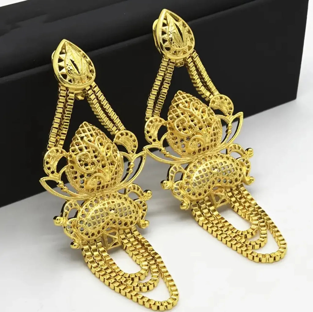 CLEOPATRA Goddess Gold Plated Earrings