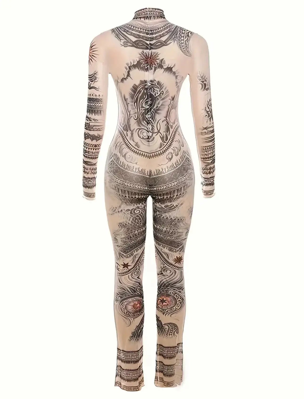 MELROSE Printed Lip Design Flare Leg Jumpsuit
