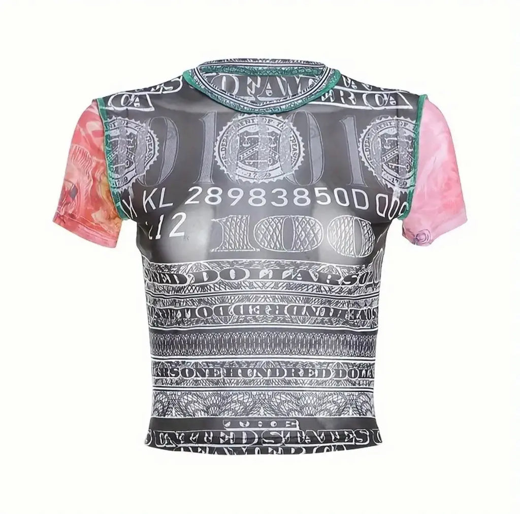 REBELLION Sheer Mesh Crop Top