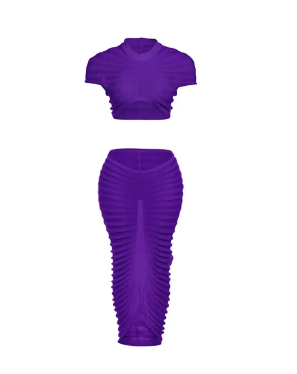 AMETHYST Knitted Mesh 2-Piece Set - Skirt and Top