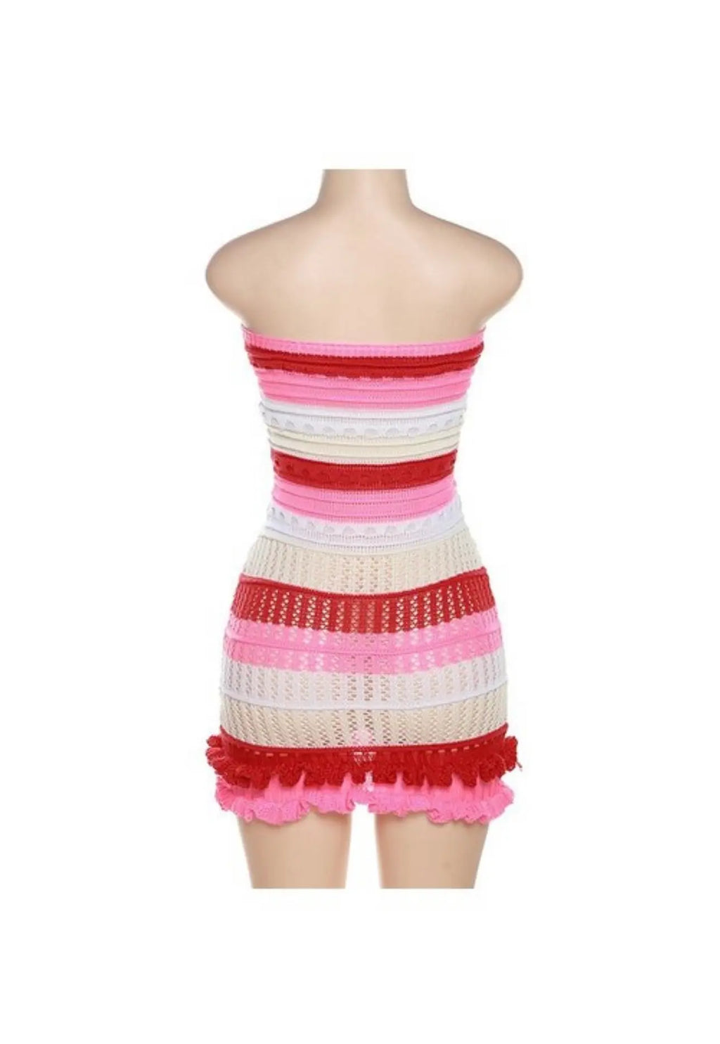 SCOTLYND Bandeau Back-lace Knit Dress
