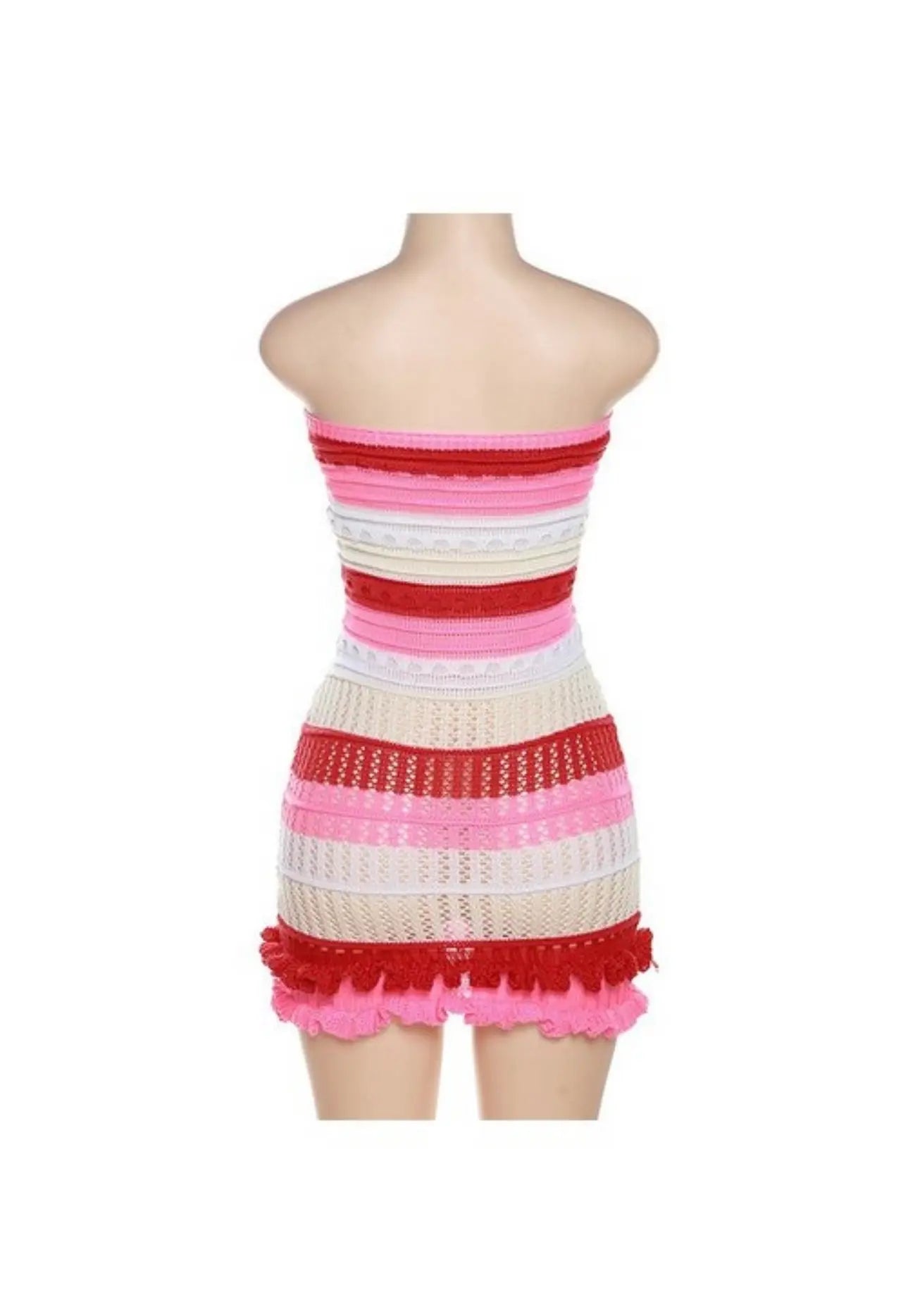 SCOTLYND Bandeau Back-lace Knit Dress