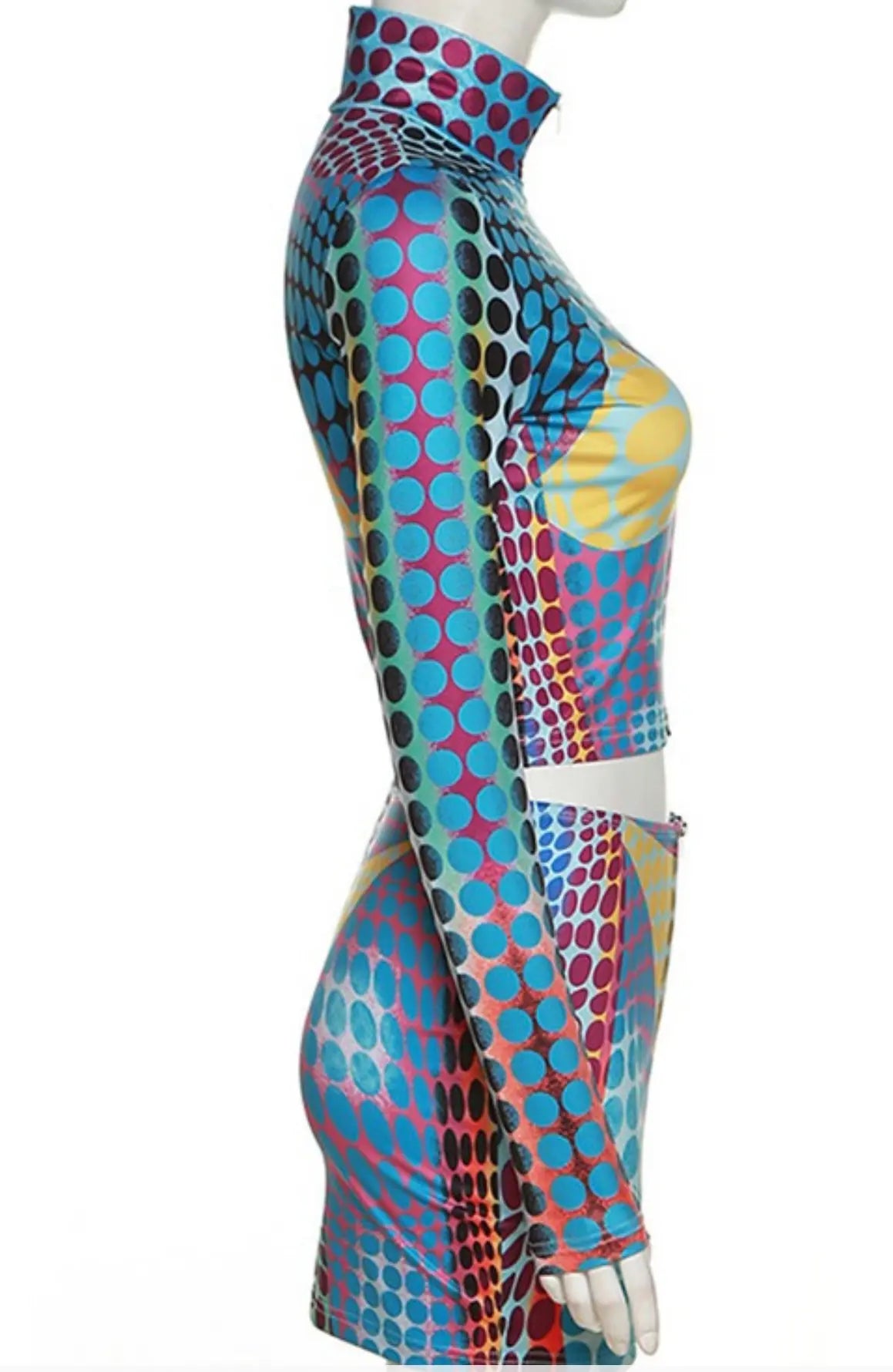 SAPPHIRE 2-Piece Printed Bodycon Set - Mini Skirt And Top