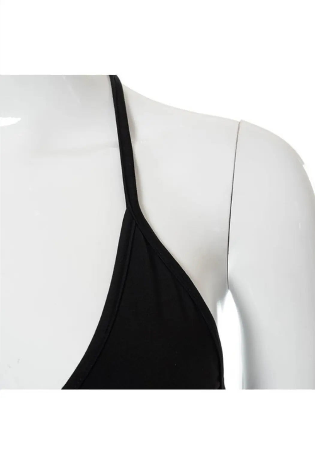 MONAE Black Mini Cut-Out Collarless Dress
