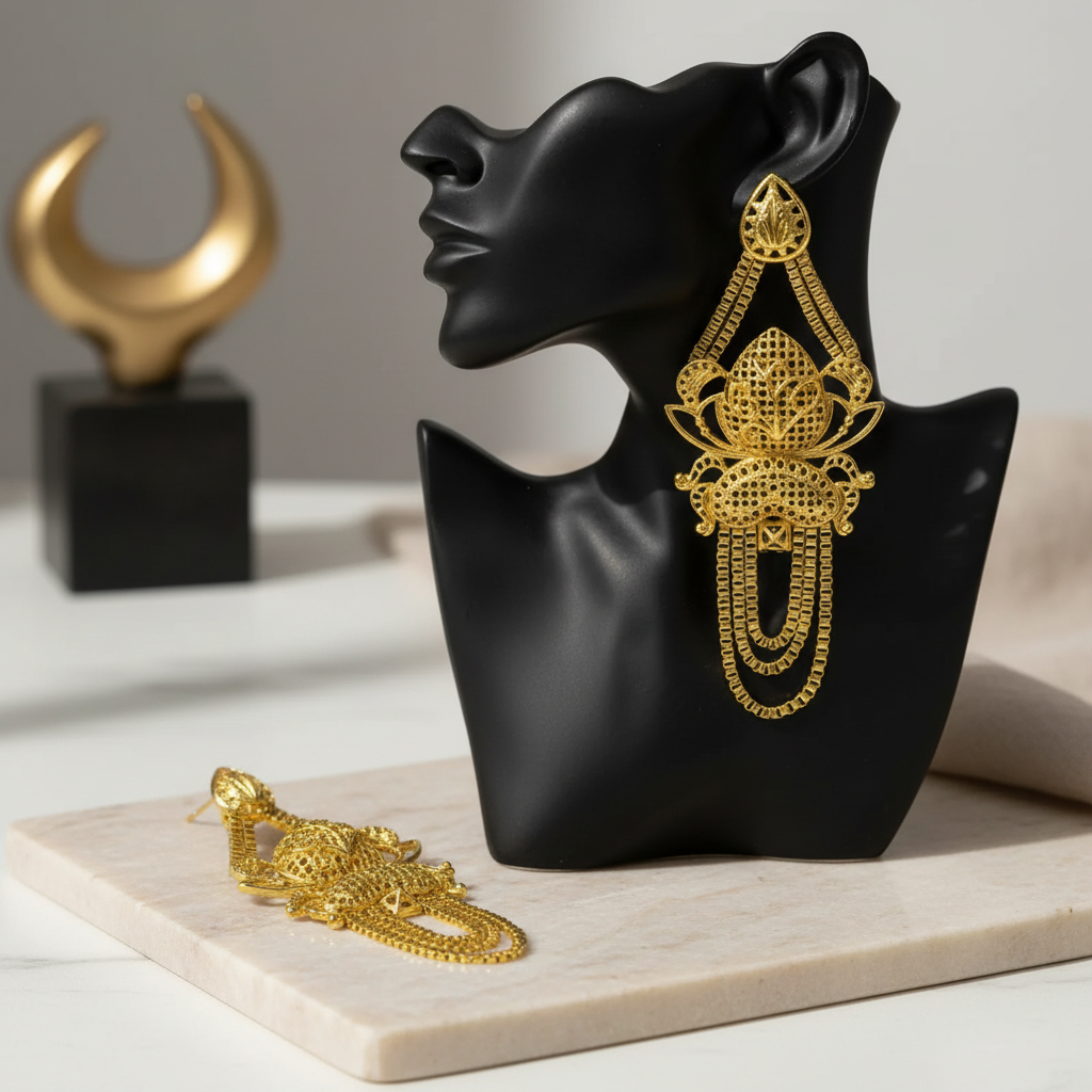CLEOPATRA Goddess Gold Plated Earrings