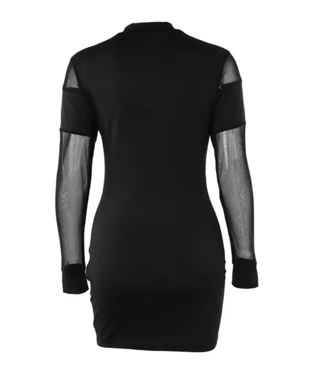 HARLOW Patchwork Sheer Mesh Bodycon Dress