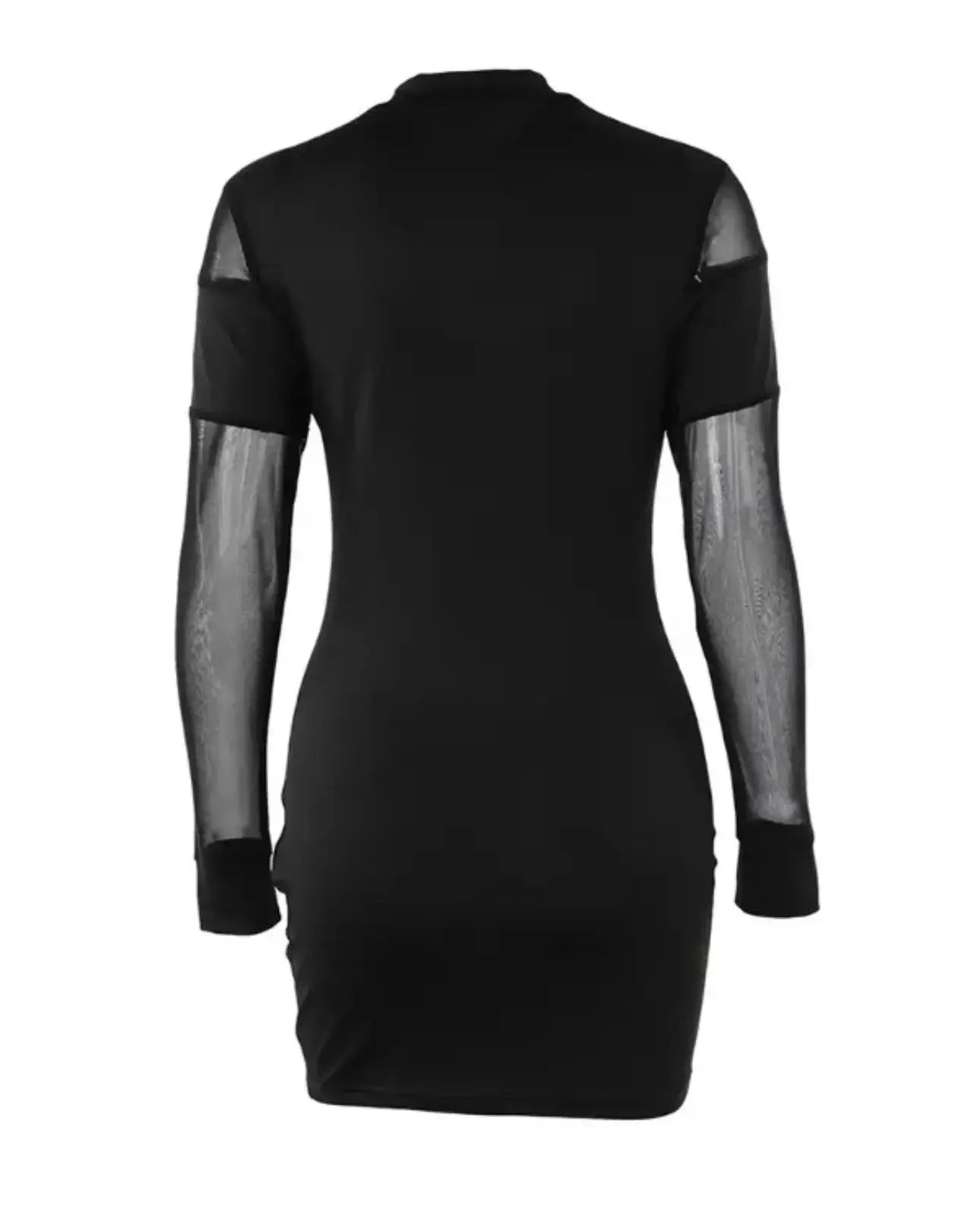 HARLOW Patchwork Sheer Mesh Bodycon Dress