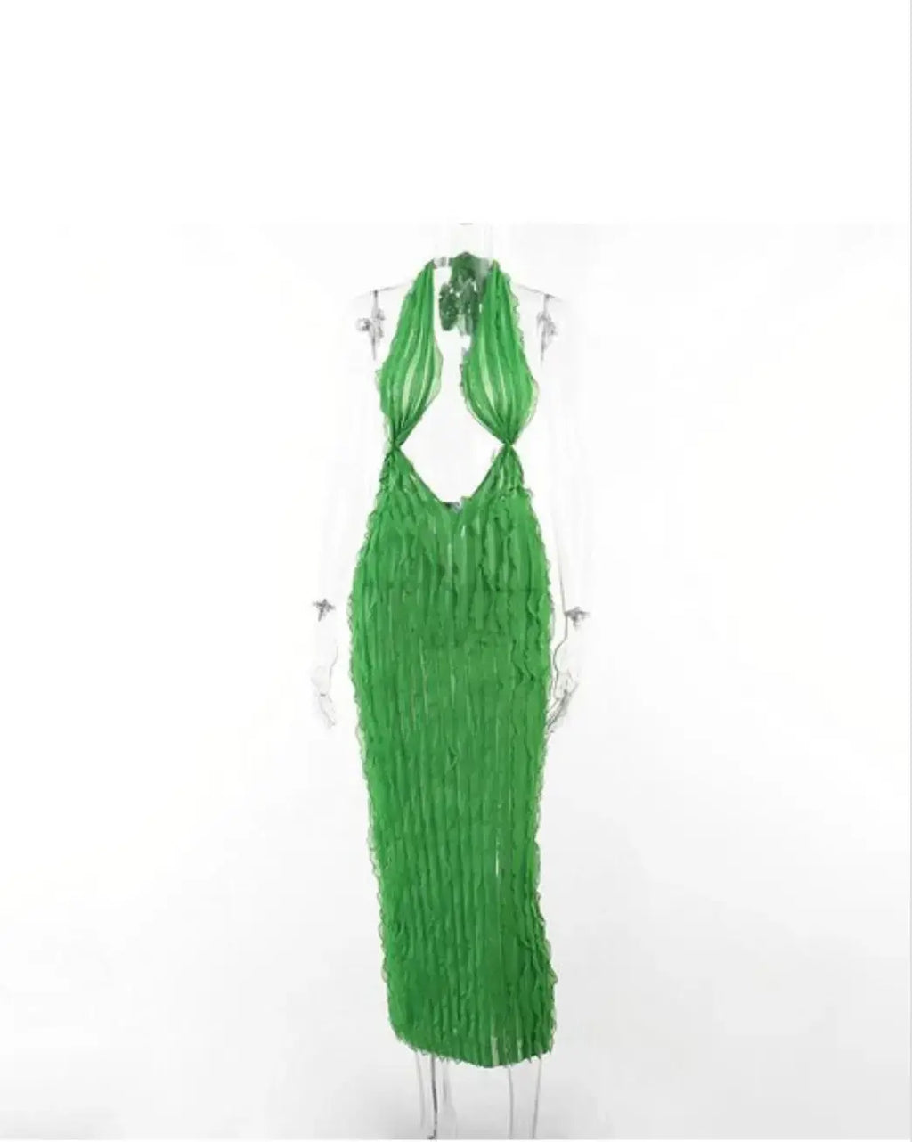 JAYDE  Hollow Hanging Ruched Pattern Bandeau Dress