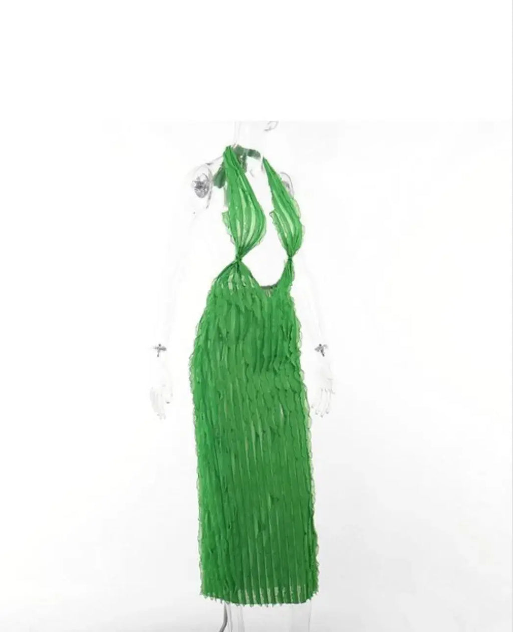JAYDE  Hollow Hanging Ruched Pattern Bandeau Dress