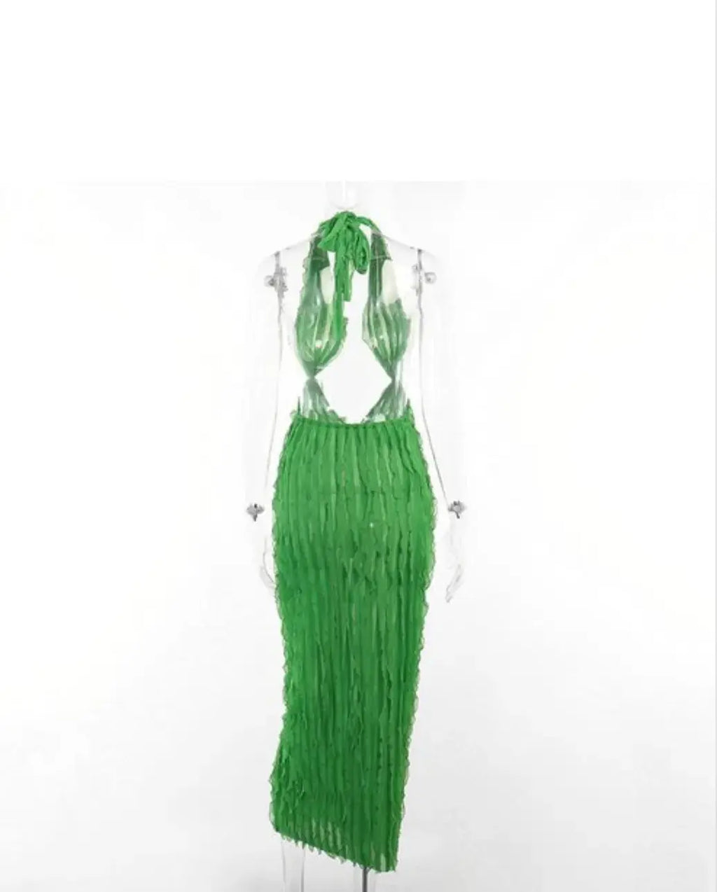 JAYDE  Hollow Hanging Ruched Pattern Bandeau Dress