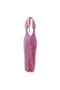 MULAN Wavy Pattern Ruched Halter Neck Bandeau Dress