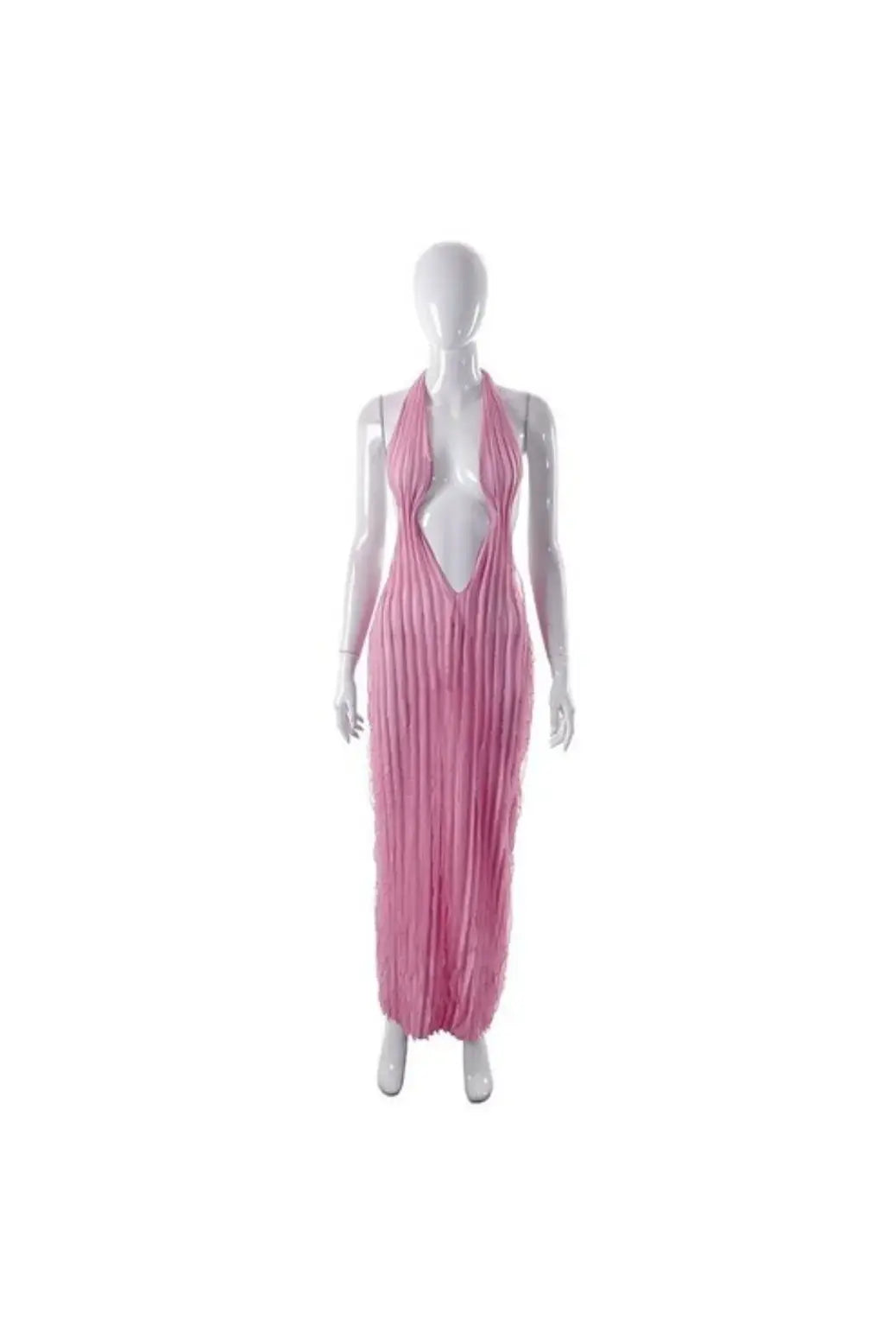 LEYLAH Wavy Bodycon Hanging Neck Dress