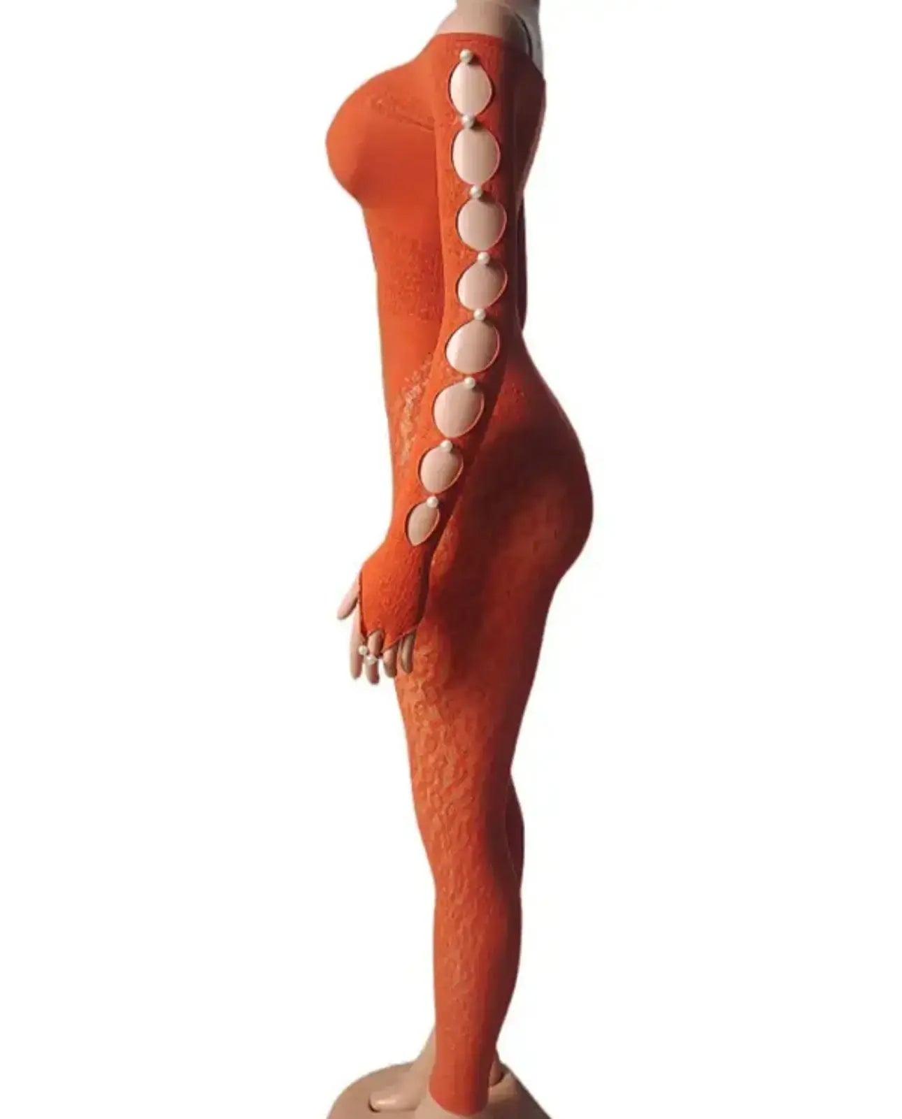 PASSIONFRUIT Cutout Pattern Bodystocking Jumpsuit