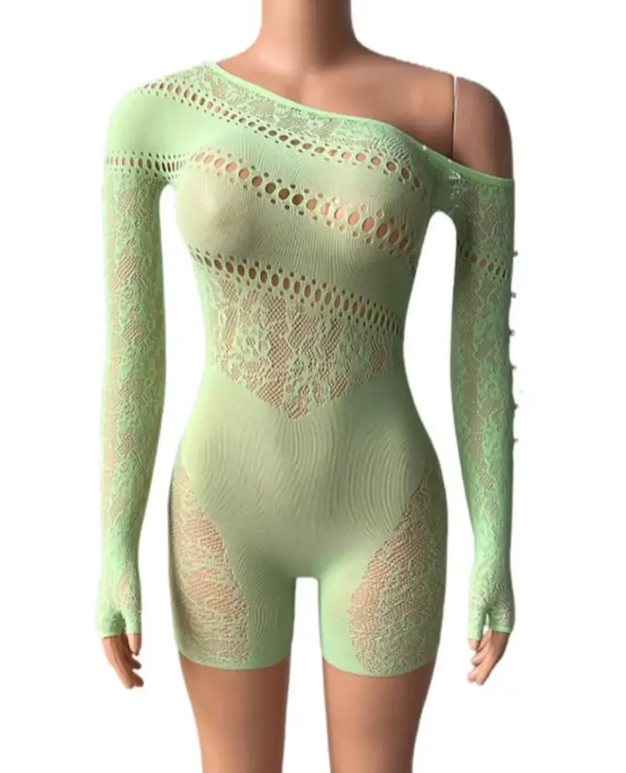 XENA Abstract Pattern Bodystocking Romper
