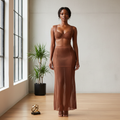 MELANIN See-Through Bra and Maxi Skirt