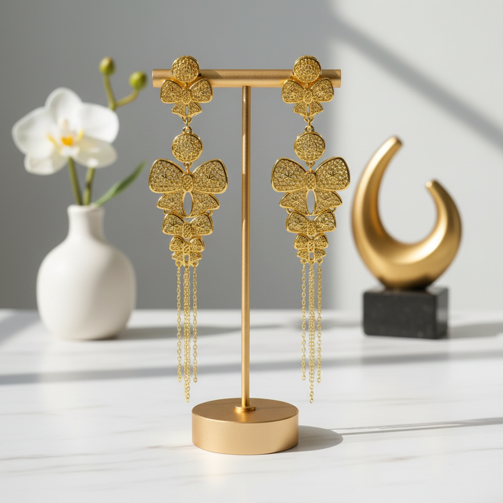NEFERTITI Goddess Gold Plated Earrings
