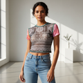 REBELLION Sheer Mesh Crop Top