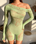XENA Abstract Pattern Bodystocking Romper